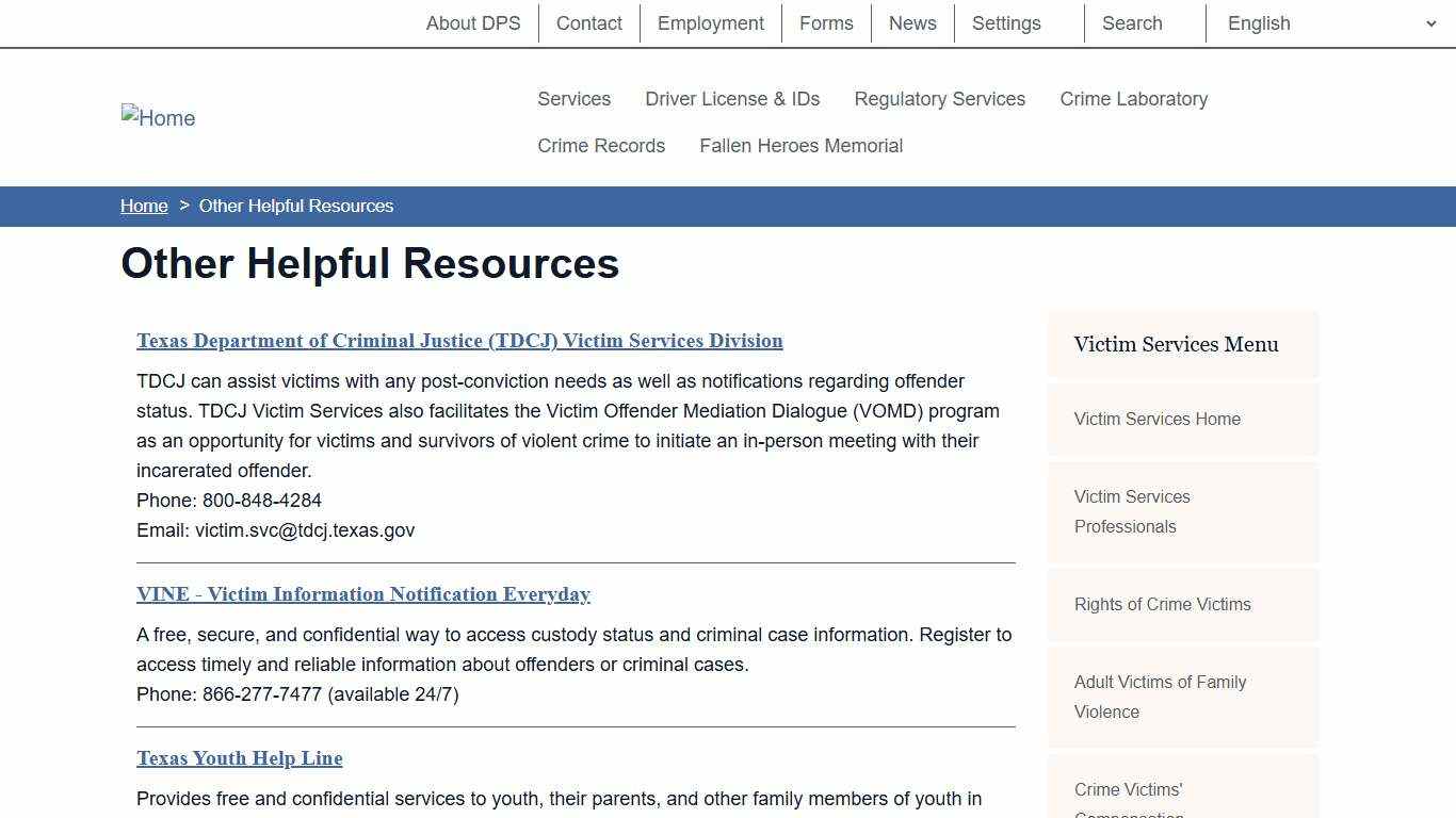 Other Helpful Resources Department of Public Safety